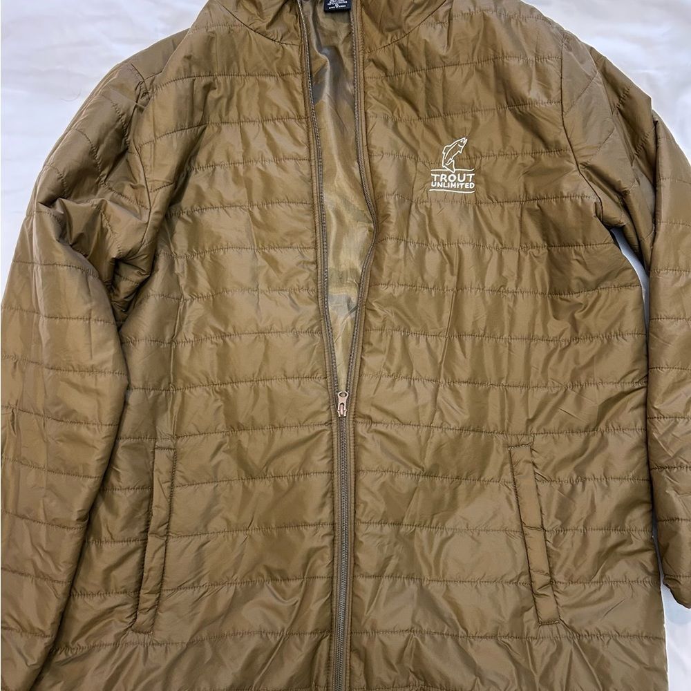 Trout Unlimited Women’s Brown Quilted Puffer Jacket size XL